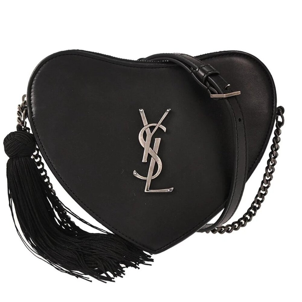 Saint Laurent Black Leather Love Heart Shoulder Bag BRS540694.0618 145909